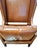 Camel Dessin Fournir French Leather and Mahogany Wingback Chair For Sale - Image 8 of 10