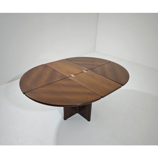 Brown Extendable Wooden Dining Table, 1970s For Sale - Image 8 of 15