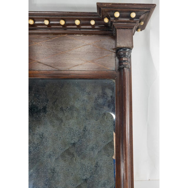 19th Century 19th Century English Mahogany Small Pier Mirror For Sale - Image 5 of 13