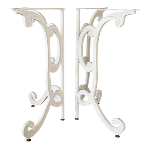 Mid-20th Century White Painted Aluminum Scroll Table Bases – Pair