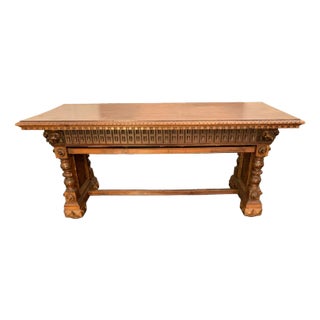 Neo Renaissance Walnut Table, 1890s For Sale
