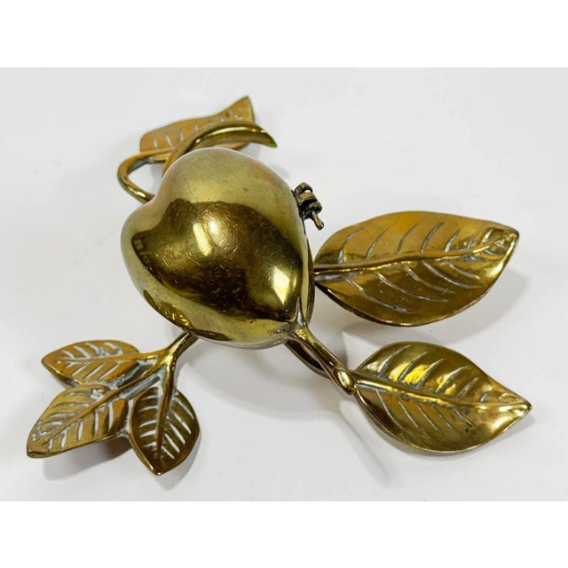 Hollywood Regency Vintage Brass Fruit Motif Treasure Box or Ashtray For Sale - Image 3 of 8