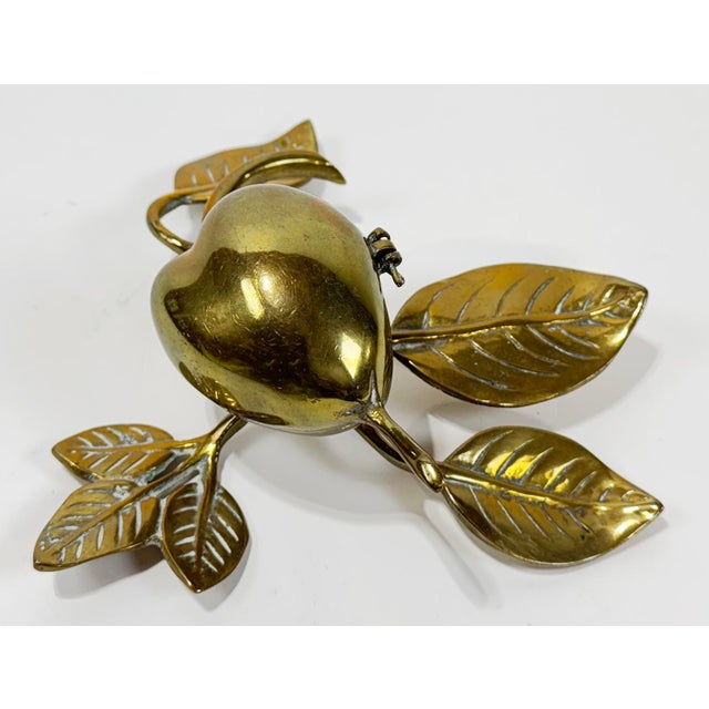 Hollywood Regency Vintage Brass Fruit Treasure Box or Ashtray For Sale - Image 3 of 8