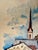 Rustic Henry Emil Salloch Original Watercolor on Paper Modernist European Village Church, 1968. For Sale - Image 3 of 6