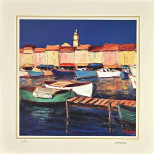 After Nicholas Verrall, The Picturesque Harbor, Lithograph, Late 20th Century