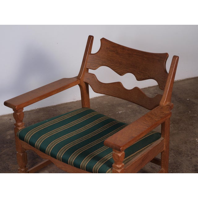 Danish Brutalist Razorblade Armchair attributed to Henning Kjærnulf, 1960s For Sale - Image 16 of 18