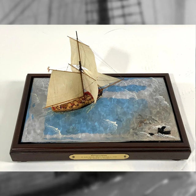 Diorama Showing Ten Gun Royal Navy Vessel "Entreprenante" For Sale - Image 11 of 12