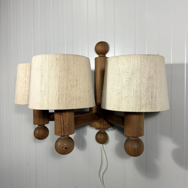 Luxus Vintage Pinus Wall Lamp by Uno Kristiansson for Luxus, 1960s For Sale - Image 4 of 18