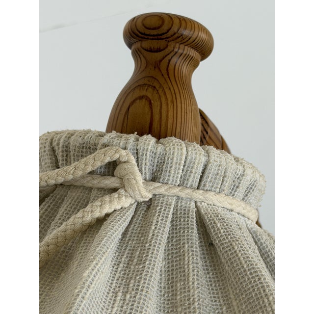 Mid-Century Modern Swedish Turned Pine Floor Lamp with Swan-Neck Arm, 1970s For Sale - Image 3 of 12