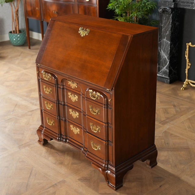 Vintage Mahogany Councill Secretary Desk For Sale - Image 6 of 13