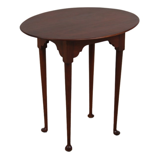 Eldred Wheeler Oval Cherry Occasional Walnut Accent Table For Sale