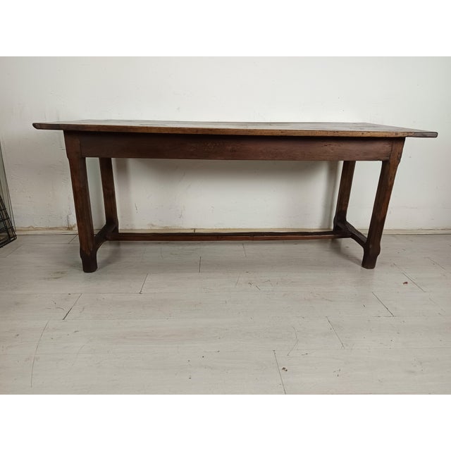Oak and Walnut Farmhouse Table For Sale - Image 10 of 18