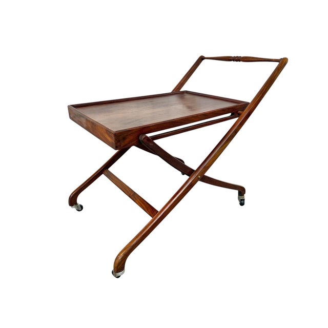 Mid-Century Modern Mid-Century Danish Modern Teak Folding Serving Cart For Sale - Image 3 of 9