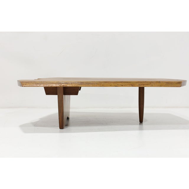 Mira Nakashima Conoid Slab Cocktail Table in Black Walnut and Rosewood, Signed For Sale - Image 13 of 14
