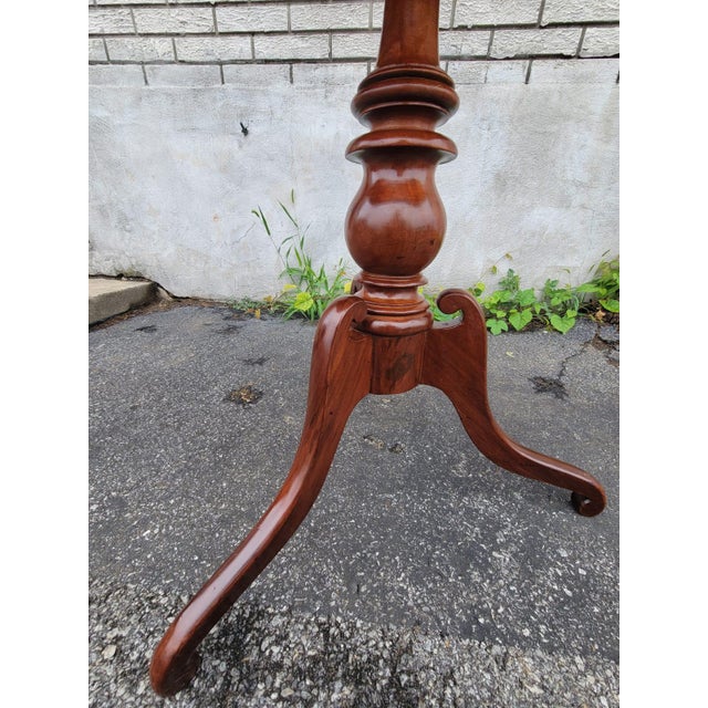 1820s Federal Solid Mahogany Tilt-Top Table For Sale - Image 9 of 11