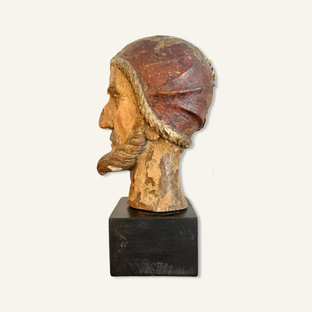 Spanish 19th Century Head of a Spanish Santos of Judas Iscariat For Sale - Image 3 of 4
