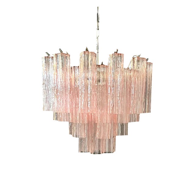 Murano Glass Tube Chandelier For Sale