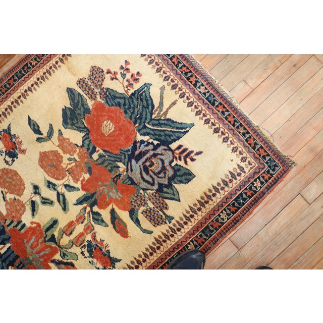 Early 20th Century Zabihi Collection Floral Square Persian Afshar Rug - 3'9" x 4'10" For Sale In New York - Image 6 of 9