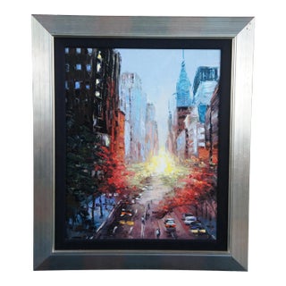Elena Bond Forever New York Impressionist Cityscape Street Scene Giclee 42" For Sale