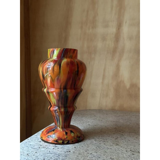 Glass Antique Bohemian Baluster Vase from Kralik, 1920s For Sale - Image 7 of 12