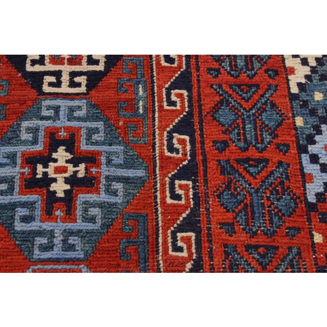 Textile 1970s Semi Vintage Tribal Soumakh Wool Rug - 6'4" X 8'6" For Sale - Image 7 of 11