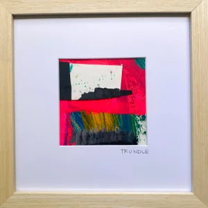 "Upstairs/ Downstairs" Contemporary Abstract Framed Mixed Media Collage by Sarah Trundle