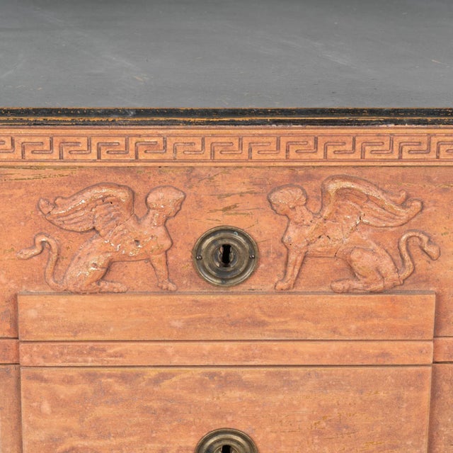 Wood Painted Pine Gustavian Chest of Three Drawers, Sweden Circa 1840-60 For Sale - Image 7 of 12