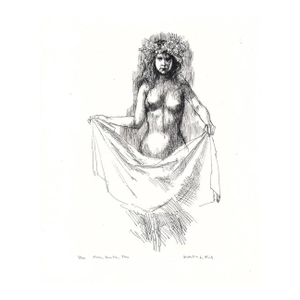 1960s Flora Female Nude Etching