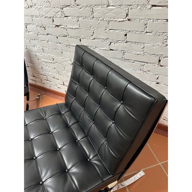 Bauhaus Barcelona Chairs by Mies van der Rohe for Knoll, 2010, Set of 2 For Sale - Image 3 of 9