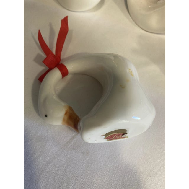 Vintage White Ceramic Swan Napkin Rings, Set of 6 For Sale - Image 4 of 6