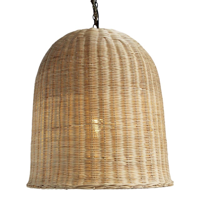 Raw Wicker Dome Lantern Chairish