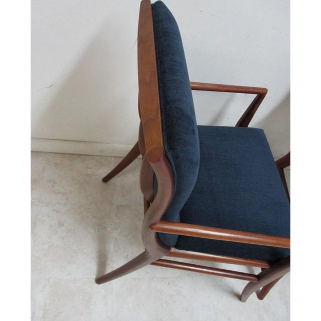 1990s Pair Bexley Heath for Widdicomb Teak Dining Room Armchairs Danish Modern For Sale - Image 11 of 12