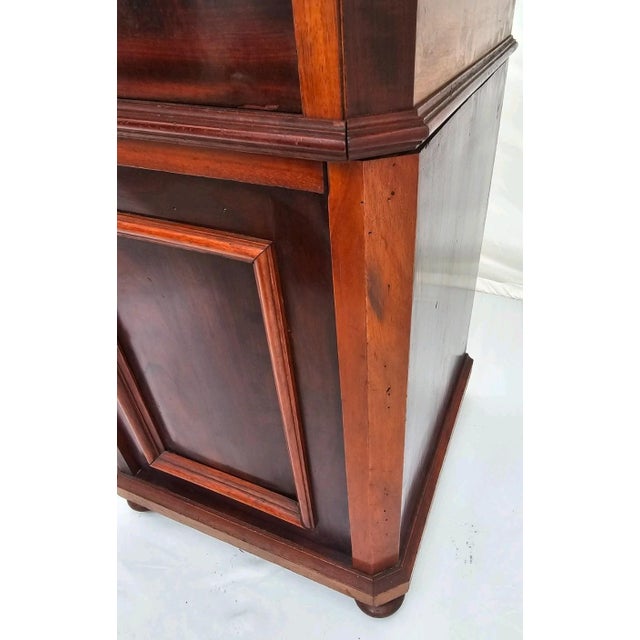 Antique 1890s Marble Top Nightstand Mahogany Victorian Cabinet Stand For Sale - Image 16 of 18