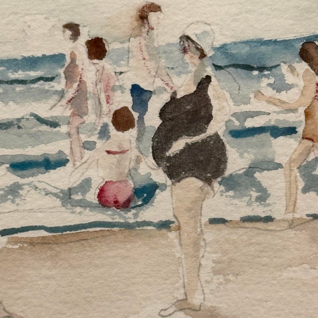 1990s Original Cape May Beach Watercolor Painting by Al Manchester For Sale - Image 5 of 12