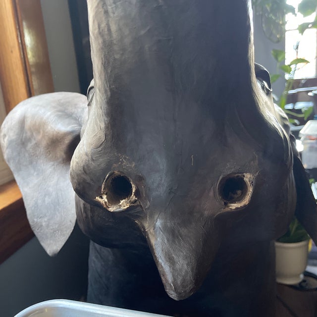 Vintage Leather Wrapped Elephant | Chairish