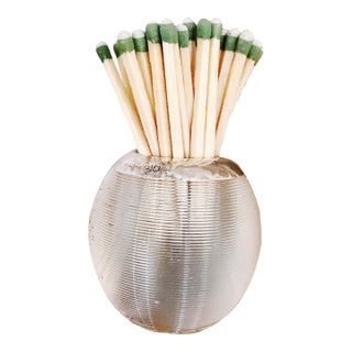 1902 English Sterling Silver and Glass Match Striker For Sale
