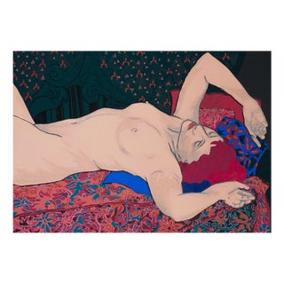 Unknown, Reclining Female Nude Limited Edition, 1980s, Silk-Screen For Sale