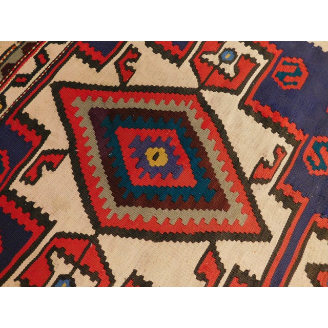 Mid Century Hand Knotted Persian Bijar Tribal Kilim Rug. 3'5"x 6'4" For Sale - Image 4 of 8
