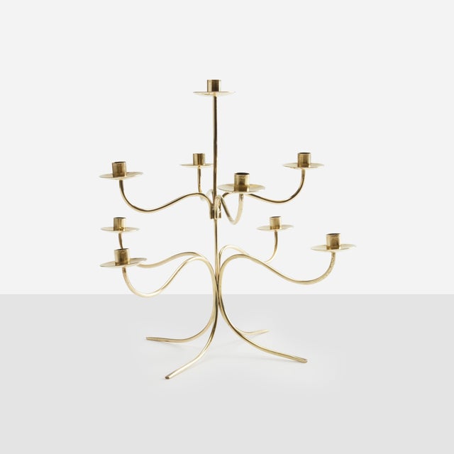 Brass Polished Brass Candelabra by Josef Frank for Svenskt Tenn For Sale - Image 8 of 13