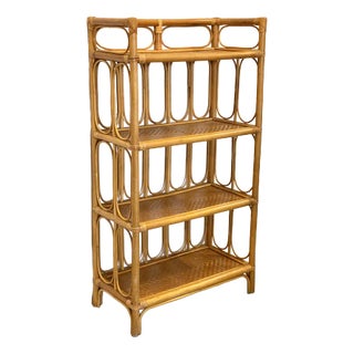 Shelf in Wicker and Bamboo, 1970s For Sale