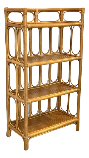 Shelf in Wicker and Bamboo, 1970s