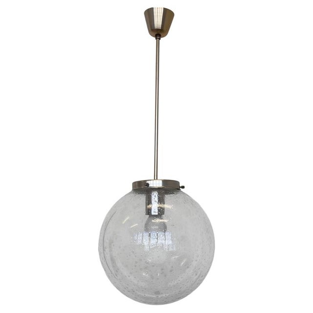Mid-Century Art Glass Pendant Lights, Former Czechoslovakia, 1970s, Set of 2 For Sale - Image 9 of 9