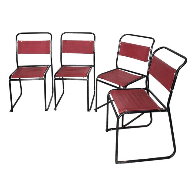 Tubular Metal Dining Chairs, 1960s, Set of 4 For Sale