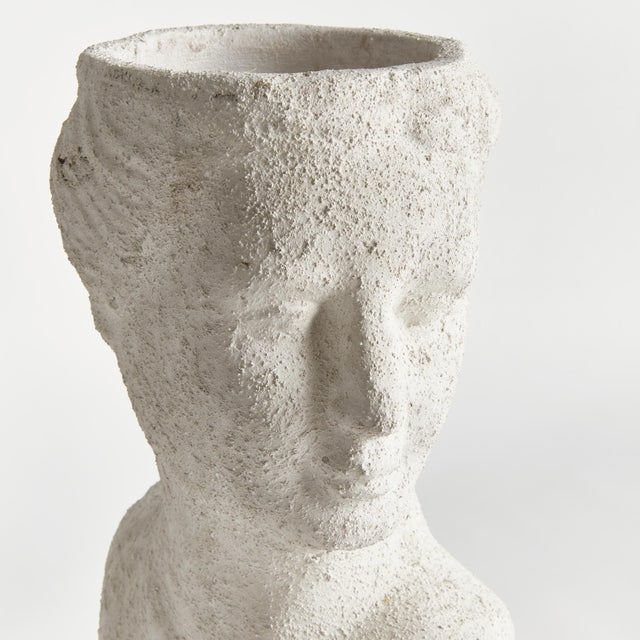 Ceramic Weathered Garden Female Bust Planter For Sale - Image 7 of 12
