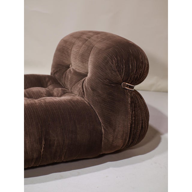 Textile Set of Soriana Chair and Ottoman from Cassina, 1970s For Sale - Image 7 of 17