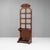 Mahogany hallstand with brass hooks and tray base. Circa 1890.