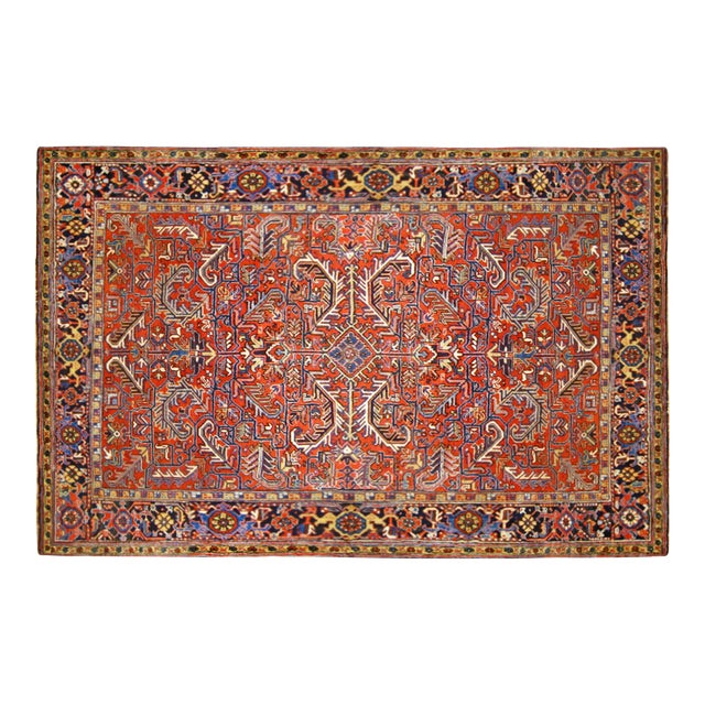 Vintage Persian Decorative Oriental Heriz Rug in Room Size For Sale