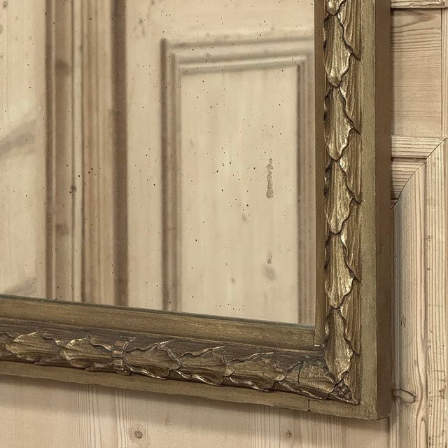 19th Century Italian Hand Carved Giltwood Louis XVI Mirror For Sale - Image 16 of 17