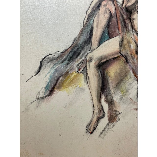 1940s Vintage Frederick William Weber Mixed Media Nude Still Realism Painting Drawing For Sale - Image 5 of 9
