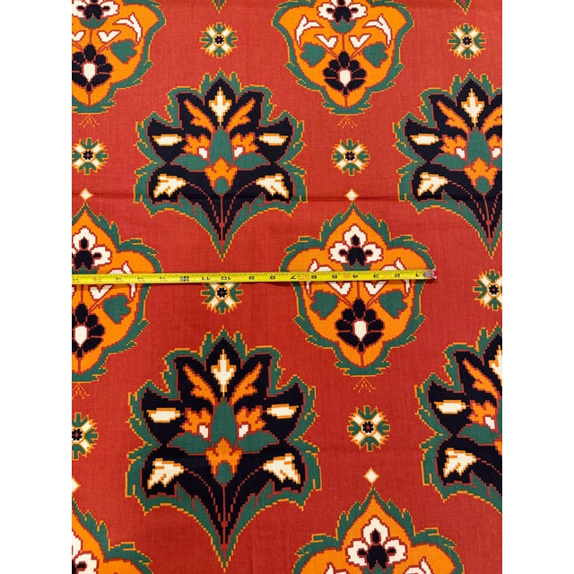 Traditional 1983 Jack Prince "Flanders" Ikat Fabric, Old Deerfield, 2.5+ Yards For Sale - Image 3 of 5